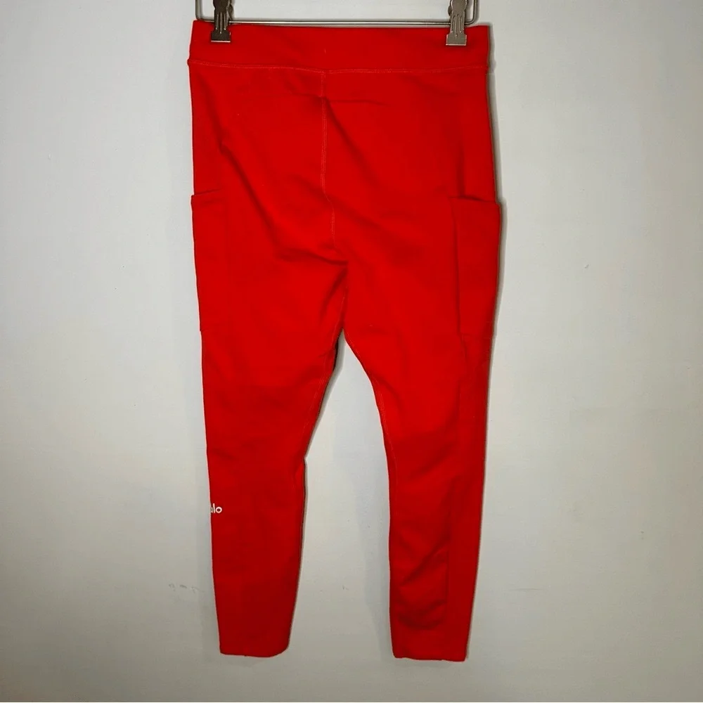 ALO RED DRAWSTRING LEGGINGS SIZE M